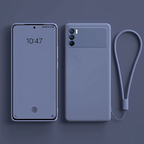 Ultra-thin Silicone Gel Soft Case 360 Degrees Cover S01 for Oppo K9 Pro 5G Lavender Gray