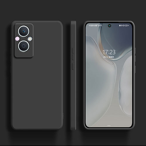 Ultra-thin Silicone Gel Soft Case 360 Degrees Cover S01 for Oppo Reno7 Lite 5G Black