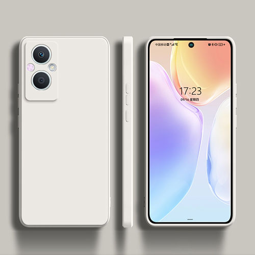 Ultra-thin Silicone Gel Soft Case 360 Degrees Cover S01 for Oppo Reno8 Lite 5G White