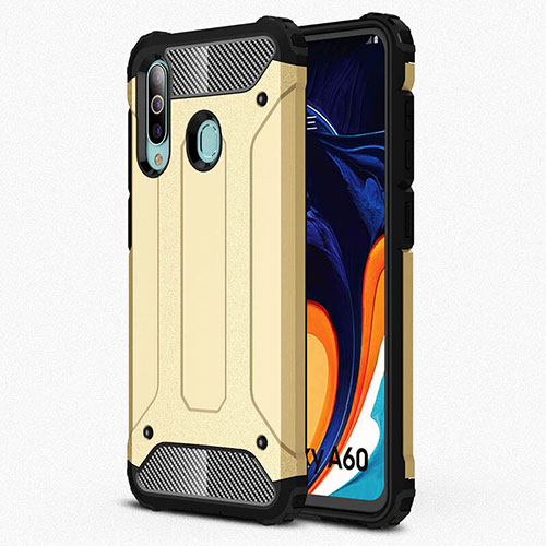 Ultra-thin Silicone Gel Soft Case 360 Degrees Cover S01 for Samsung Galaxy A60 Gold