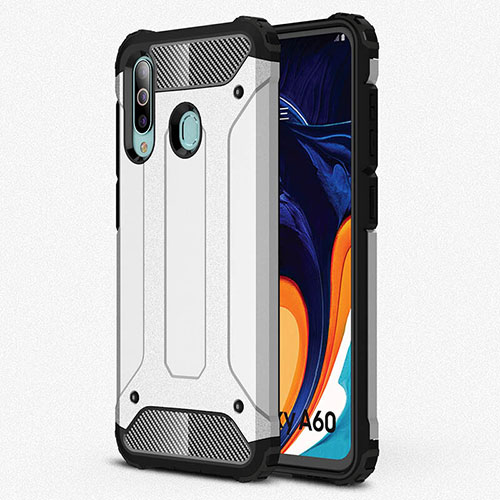 Ultra-thin Silicone Gel Soft Case 360 Degrees Cover S01 for Samsung Galaxy A60 Silver