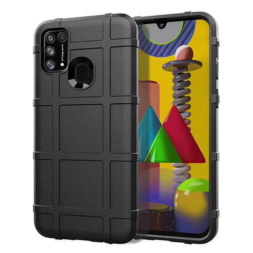 Ultra-thin Silicone Gel Soft Case 360 Degrees Cover S01 for Samsung Galaxy M31 Prime Edition Black