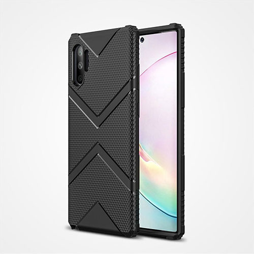 Ultra-thin Silicone Gel Soft Case 360 Degrees Cover S01 for Samsung Galaxy Note 10 Plus Black