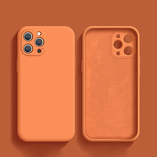 Ultra-thin Silicone Gel Soft Case 360 Degrees Cover S02 for Apple iPhone 13 Pro Orange