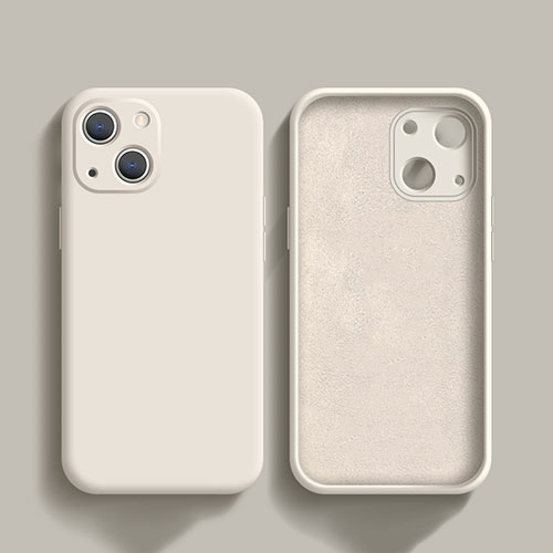 Ultra-thin Silicone Gel Soft Case 360 Degrees Cover S02 for Apple iPhone 13 White