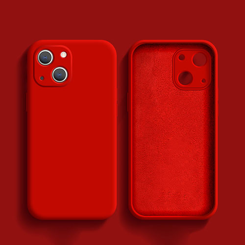 Ultra-thin Silicone Gel Soft Case 360 Degrees Cover S02 for Apple iPhone 15 Plus Red