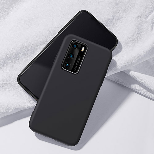 Ultra-thin Silicone Gel Soft Case 360 Degrees Cover S02 for Huawei P40 Black