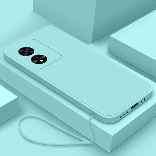 Ultra-thin Silicone Gel Soft Case 360 Degrees Cover S02 for Oppo A1x 5G Cyan