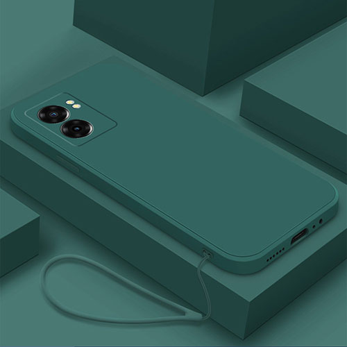 Ultra-thin Silicone Gel Soft Case 360 Degrees Cover S02 for Oppo A57 5G Midnight Green