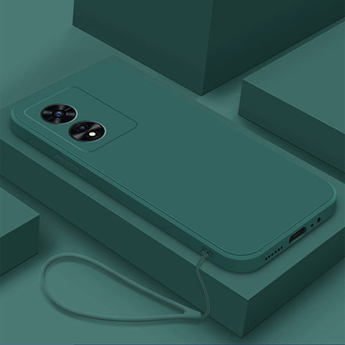 Ultra-thin Silicone Gel Soft Case 360 Degrees Cover S02 for Oppo A58x 5G Green