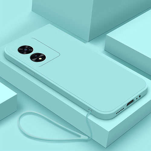 Ultra-thin Silicone Gel Soft Case 360 Degrees Cover S02 for Oppo A97 5G Cyan