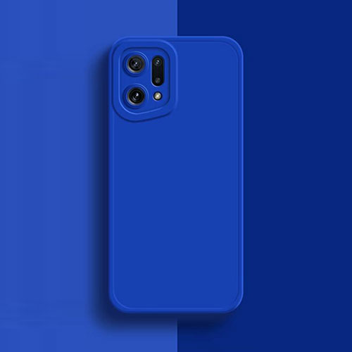 Ultra-thin Silicone Gel Soft Case 360 Degrees Cover S02 for Oppo Find X5 5G Blue