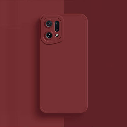 Ultra-thin Silicone Gel Soft Case 360 Degrees Cover S02 for Oppo Find X5 5G Red