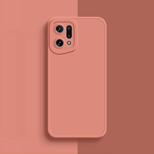 Ultra-thin Silicone Gel Soft Case 360 Degrees Cover S02 for Oppo Find X5 Pro 5G Pink