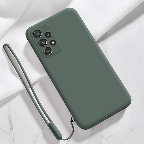 Ultra-thin Silicone Gel Soft Case 360 Degrees Cover S02 for Samsung Galaxy A52s 5G Midnight Green