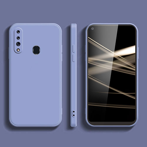 Ultra-thin Silicone Gel Soft Case 360 Degrees Cover S02 for Samsung Galaxy A60 Lavender Gray