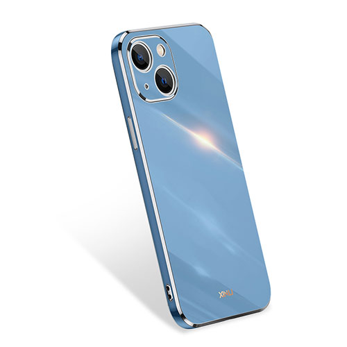 Ultra-thin Silicone Gel Soft Case 360 Degrees Cover S03 for Apple iPhone 15 Plus Sky Blue