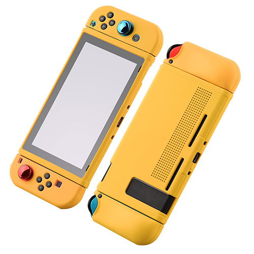 Ultra-thin Silicone Gel Soft Case 360 Degrees Cover S03 for Nintendo Switch Yellow