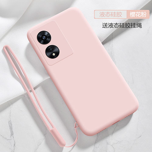 Ultra-thin Silicone Gel Soft Case 360 Degrees Cover S03 for Oppo A1 Pro 5G Pink