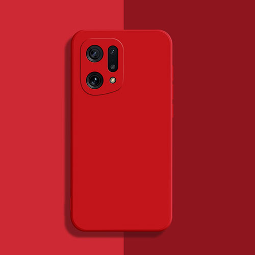 Ultra-thin Silicone Gel Soft Case 360 Degrees Cover S03 for Oppo Find X5 Pro 5G Red