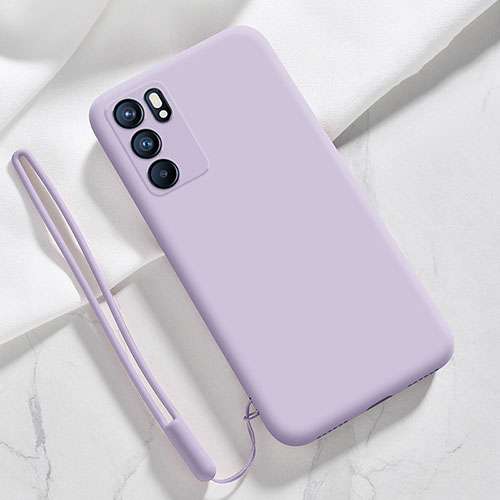 Ultra-thin Silicone Gel Soft Case 360 Degrees Cover S03 for Oppo Reno6 5G Clove Purple