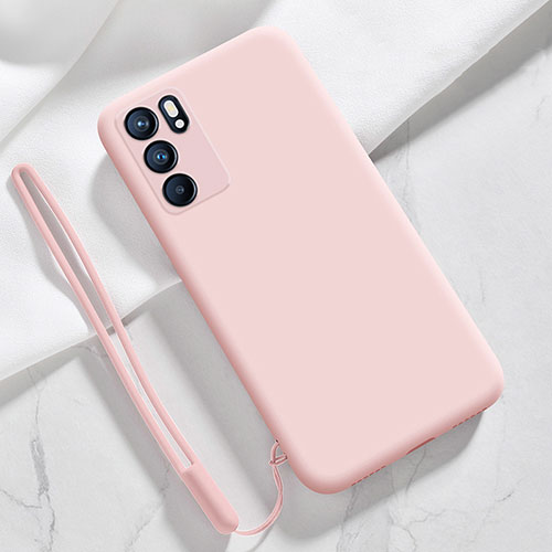 Ultra-thin Silicone Gel Soft Case 360 Degrees Cover S03 for Oppo Reno6 5G Pink