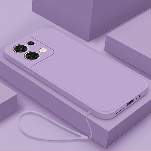 Ultra-thin Silicone Gel Soft Case 360 Degrees Cover S03 for Oppo Reno8 5G Clove Purple