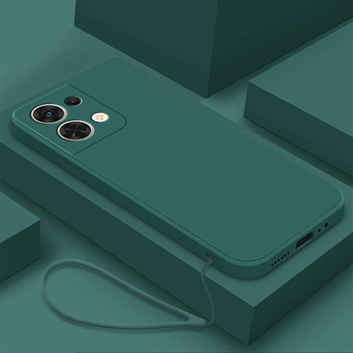 Ultra-thin Silicone Gel Soft Case 360 Degrees Cover S03 for Oppo Reno8 5G Midnight Green