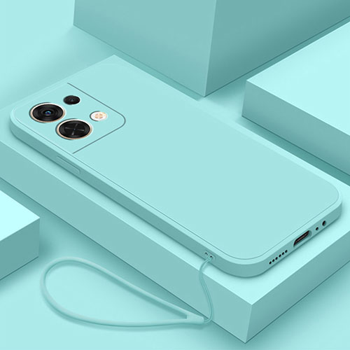 Ultra-thin Silicone Gel Soft Case 360 Degrees Cover S03 for Oppo Reno8 Pro 5G Cyan