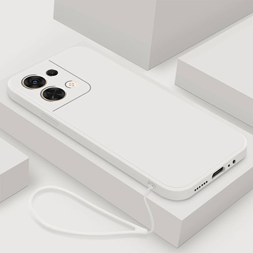 Ultra-thin Silicone Gel Soft Case 360 Degrees Cover S03 for Oppo Reno9 5G White