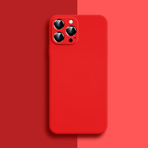 Ultra-thin Silicone Gel Soft Case 360 Degrees Cover S04 for Apple iPhone 15 Pro Max Red