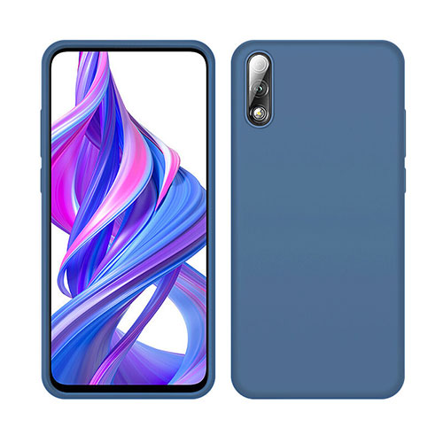 Ultra-thin Silicone Gel Soft Case 360 Degrees Cover S04 for Huawei Y9 Prime (2019) Blue