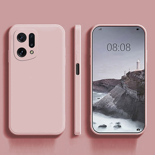 Ultra-thin Silicone Gel Soft Case 360 Degrees Cover S04 for Oppo Find X5 5G Pink