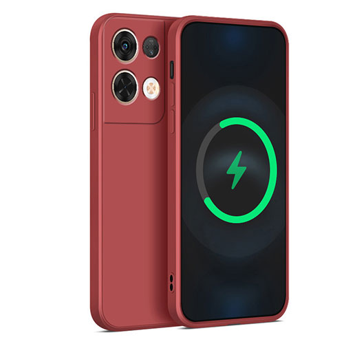 Ultra-thin Silicone Gel Soft Case 360 Degrees Cover S04 for Oppo Reno8 Pro 5G Red