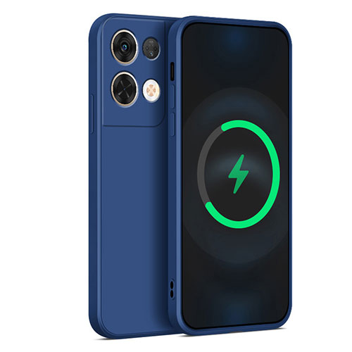 Ultra-thin Silicone Gel Soft Case 360 Degrees Cover S04 for Oppo Reno8 Pro+ Plus 5G Blue