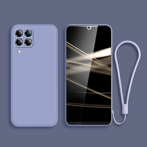 Ultra-thin Silicone Gel Soft Case 360 Degrees Cover S04 for Samsung Galaxy A12 5G Lavender Gray