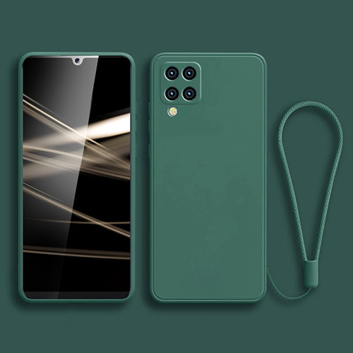 Ultra-thin Silicone Gel Soft Case 360 Degrees Cover S04 for Samsung Galaxy A12 5G Midnight Green