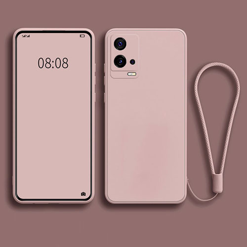 Ultra-thin Silicone Gel Soft Case 360 Degrees Cover S04 for Vivo iQOO 8 Pro 5G Pink