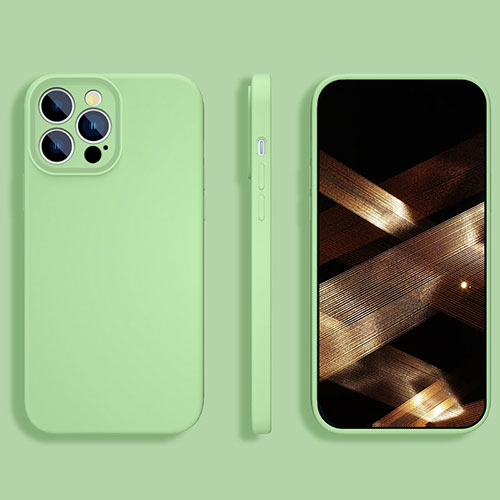 Ultra-thin Silicone Gel Soft Case 360 Degrees Cover S05 for Apple iPhone 14 Pro Max Green