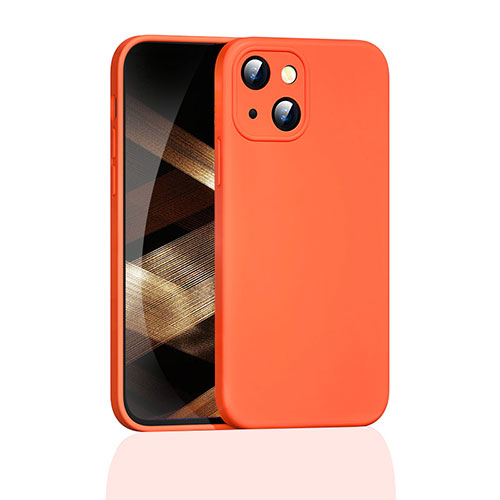 Ultra-thin Silicone Gel Soft Case 360 Degrees Cover S05 for Apple iPhone 15 Orange