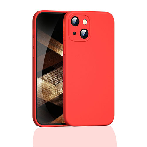 Ultra-thin Silicone Gel Soft Case 360 Degrees Cover S05 for Apple iPhone 15 Red