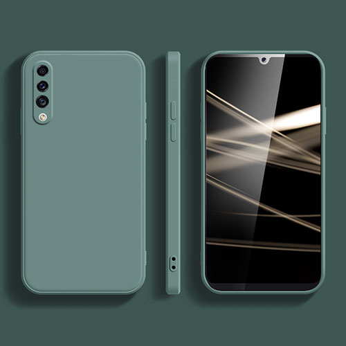 Ultra-thin Silicone Gel Soft Case 360 Degrees Cover S05 for Samsung Galaxy A90 5G Midnight Green