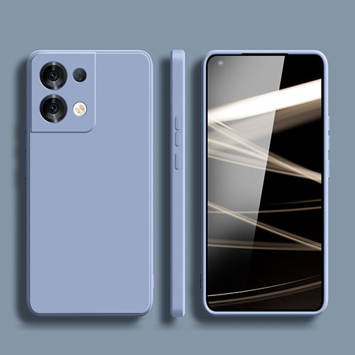 Ultra-thin Silicone Gel Soft Case 360 Degrees Cover S06 for Oppo Reno9 5G Lavender Gray