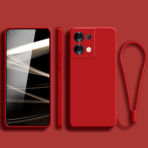 Ultra-thin Silicone Gel Soft Case 360 Degrees Cover S07 for Oppo Reno9 Pro 5G Red