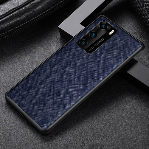 Ultra-thin Silicone Gel Soft Case 360 Degrees Cover S08 for Huawei P40 Blue