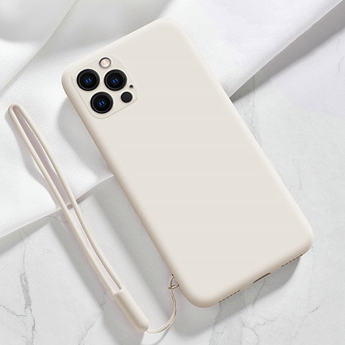 Ultra-thin Silicone Gel Soft Case 360 Degrees Cover S09 for Apple iPhone 15 Pro Max White