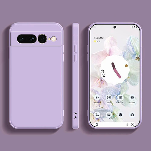 Ultra-thin Silicone Gel Soft Case 360 Degrees Cover YK1 for Google Pixel 7 Pro 5G Clove Purple