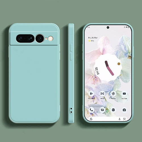 Ultra-thin Silicone Gel Soft Case 360 Degrees Cover YK1 for Google Pixel 7 Pro 5G Mint Blue