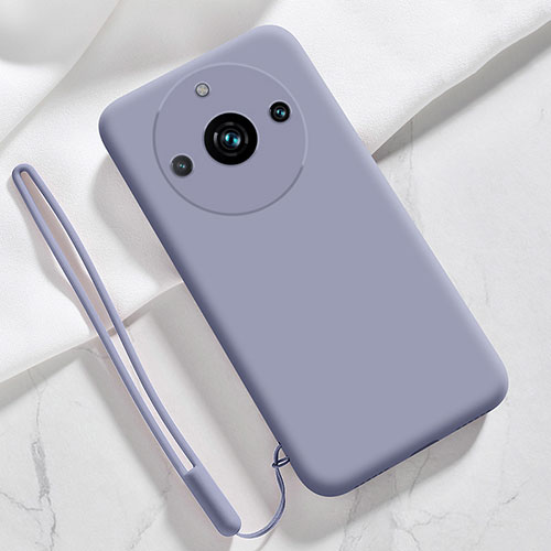 Ultra-thin Silicone Gel Soft Case 360 Degrees Cover YK1 for Realme Narzo 60 Pro 5G Lavender Gray