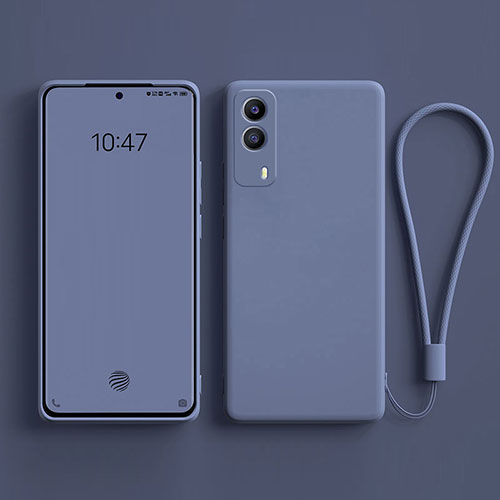 Ultra-thin Silicone Gel Soft Case 360 Degrees Cover YK1 for Vivo V21e 5G Lavender Gray